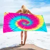 Tie Tye Beach Towel Retângulo 150 * 75 cm Superfina Fibra Toalhas Tecido Material Absorção de Água Tampa para Adulto