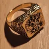 Mode Mannen Signet Ring Russian Empire Double Eagle Band voor mannelijke punk gouden kleur Grote ringen
