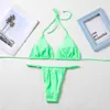 여성 섹시한 수영복, 비키니 수영복, 수영 비치웨어 2 피스 단단한 4 가지 색상 광택 패션 패션 섹스 팬티 수영복 비키니 목욕 속옷 모듈 Praia