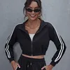 Women's Jackets European And American Autumn Winter 2021 Slim Women Wear Long Sleeved Guards Striped Black White