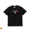 Vetements T-shirt Broderady Fransk flagga Män Oversized Kortärmad Original Care Label T-tröja x0726