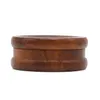 Newest red Wood Wooden Herb Grinder Smoking Accessories Tool Tobacco Crusher Miller 68mm 2 Parts Metal Abrader