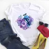 Women Flower Floral Cute Casual Print Short Sleeve Ladies Summer T Tee Female Top Shirt Clothes Tshirt Womens Graphic T-shirt X0527