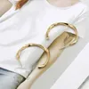 Hoop & Huggie Statement Matte Gold Earings Semi-circular C-shaped Twist Earring Hooks For Women Punk Metal Trendy Jewelry Elegant Brincos