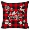 Christmas pillow case linen Amazon creative fashion home super soft cushion cover cross-border new Xmas elk leaves flower holidas pillowcases custom make logo