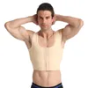 Herrkroppsskalar m￤n m￤n skitkl￤der t￤tt br￶st mage midja tr￤nare sk￶rd tops elastiska buksbagar skjortor sport gym sylt