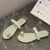 Slippers Summer Fashion the New Women Shoes Sandals Beaded Toe Flip Flops Outer Wear Leisure Shallow Flat with Slides Bc3471 220304