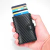 Cartes Cartes RFID Holder Case Men Carbon Fibre Metal Smart Minimaliste Portefeuille Cuir Banque Bank Holder 2021 Nederlands2895