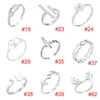 Minimalistyczna biżuteria Srebrny kolor Geometryczne pierścienie dla kobiet Regulowany Round Triangle Heartbeat Ring Bague Femme