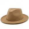 الصوف البسيط واسعة حافة قبعة شعرت فيدوراس القبعات أزياء الكبار أغطية الرأس الصوفية فيدورا القبعات الرجل كاب