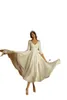 Arabico Dubai Elegante semplice abito da sposa a-line abito a v-scollo a mezzi maniche raso abiti formali per donne per donne Vestidos de novi personalizzato made personalizzato