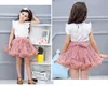 Girls ruffle tutu skirts Children ribbon Bows stain tulle skirt kids lace princess party bottoms A61692298363