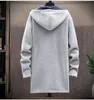 Men Sweater Fleece Cardigan Winter Jacket heren slanke truien winter lange kap sweater dikke warme jas kleding 210804