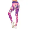 Mor Yaprak Seksi Spor Tayt Kadın Egzersiz Leggins Mujer Esneklik Legging Anti Selülit Yumuşak Pantolon Slim Legins 211215