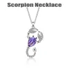 Pendentif Colliers 2021 S Mode Dames Accessoires Occident Tendance Bijoux De Luxe Scorpion Violet Cristal Collier