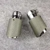 1 PCS: Straight Edge Exhaust Tip Car Akrapovic Pipe Green Carbon fiber With Stainless steel Exhausts tips Muffler