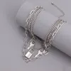 Colliers Vintage Punk multicouche métal tour de cou serrure clé chaîne collier pour femmes Hip Hop argent couleur collier fête mode bijoux cadeau