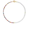 Cross-border bohemian style diy rice beads rudder fishing line necklace hand-woven clavicle chain female