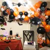 Ensemble de ballons à thème Halloween, décoration de fête, avec bannière, mur de fond créatif en Latex, I88