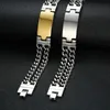 Link Chain Chunky Mens Id Bracelets Aço inoxidável pulsera Masculina 866quot6310655