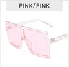 Ganze 34 Farben Ein Stück quadratische Sonnenbrille für Frauen Männer Vintage übergroß