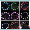 Andere aessories flashing LED Haarbanden Strings Glow Flower Crown Hoofdbanden Licht feest Rave Floral Hair Garland Lumineuze krans mode aesso