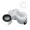 Loupe de bijoux de microscope avec graduation 45X 22MM LED filtre de jadéite éclairé par UV type d'identification de gemme loupes d'inspection lampe loupe