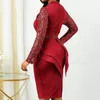 Casual Dresses Sequin Ruffle Formal Dress Women Elegant Long Sleeve Waist Tight Party Workwear Plus Size Clothing 4xl Vestidos4672112