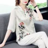 Coréen Soie Femmes Blouses Chemise Femme Tops Plus Taille Élégant Floral S Dames Satin Imprimer Top 210427