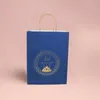 5 pièces/10 pièces sac cadeau bleu jetable nouveau Eid Mubarak joyeux Ramadan fête fournitures célébration décoration écologique 210325