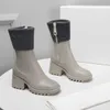 Botas de moda con tacón de plataforma para mujer, botas de lluvia de PVC Betty, modas de goma con suela gruesa, talla 35-40