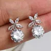 Boucles d'oreilles en cristal sucré en cristaux de chargue à lustre dangereux pour femmes pendentif en zircone cubique de zircone argentée