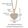 2021 Witte Gouden Custom Photo Love Heart Openbare Raket Hanger Ketting Iced Out Out Cubic Zirconia Gepersonaliseerde Memorial Sieraden Valentine Geschenken voor Vrouwen Minnaars