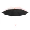 Top qualité parapluie hommes pluie femme coupe-vent grand paraguay extérieur ensoleillé Anti-soleil 3 parapluies pliants à fines rayures