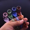 Toptan Cam Borular Sigara Hookah Tütün Cam Kaşık Boru Renkli Mini Sherlock El Borular için Yağ Burner DAB