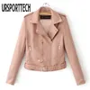 Autumn Women Pu Leather Jacket Woman Zipper Belt Kort kappa Kvinnlig svart punkbomber Faux läderjackor Kvinnor Outwear XXXL 210524101881