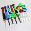 14mm Silicone Nectar Mini Smoking Water Pipes with Titanium Tips Quartz Nails Concentrate Silicon Straw Pipe Bong Dab Rigs