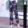 2021 nouveau Boho imprimer taille élastique femmes pantalons été plage pantalon mince décontracté coréen crayon pantalon femmes vêtements Q0801