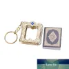 1Pcs New Muslim Keychain Resin Islamic Mini Ark Quran Book Real Paper Can Read Pendant Key Ring Key Chain Religious Jewelry Factory price expert design Quality Latest