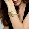Charm Armbanden Multilayer Echt Leer Voor Vrouwen 2021 Mode Boho Grote Parel Metalen Kralen Ketting Wrap Armband Femme Sieraden