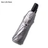 Beach Rain Women Sun UV Folding Umbrella Clear Double Layer Outdoor Parasols Titanium Silver Gift Ideas UPF50+
