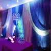 DHL gratuit 3 * 6 m Mariage violet avec paillettes Swags Drapé Rideau de fond de mariage 20 pieds (l) x 10 pieds (h) pour la décoration de fête de mariage