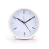 Desk & Table Clocks Creative Alarm Clock Silent Desktop Bedside Fashion Modern Round Metal Bedroom Small For Home Tabletop Decoration