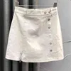 Minimalistische PU-Leder Kurzer Rock Frauen Sommer Hohe Taille Slim Rivet Mini A-Linie Weibliche Mode 210427