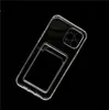 Crystal Soft Tpu Telefoon Gevallen Met Kaartsleuf Voor Iphone 14 Plus 13 Pro Max Mini 12 11 Xr 8 camera Bescherming Cover