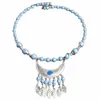 Colliers pendentifs Style ethnique collier femmes à la main couleur perle collier femme coiffure clavicule chaîne cheveux accessoires bijoux 7737723