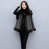 Womens Cape Luxe Cloak Overjas Mode Trend Dames Herfst en Winter Cloaks Fox Fur Collar Pure Cashmere Mouwloze Bovenkleding