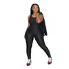 ActiveWear Tracksuit Women 3 Piece Sporty Passar Skinny Tank Toppar + Bodycon Jogger Sweatpant + Långärmad Zipper Coat Matching Sets 210721