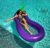 Uppblåsbar aubergine floats Swimming Pool Floating Aubergine Madrass Vuxna Luxury Swimming Ring Tubes Island Water Party Chair Lounge