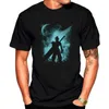 남성용 티셔츠 애니메이션 눈 루스 티셔츠 대형 캐주얼 블랙 하라주쿠 탑 스트리트웨어 2021